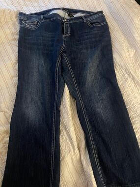 Love Indigo Women's Boot Cut Jeans - Dark Blue